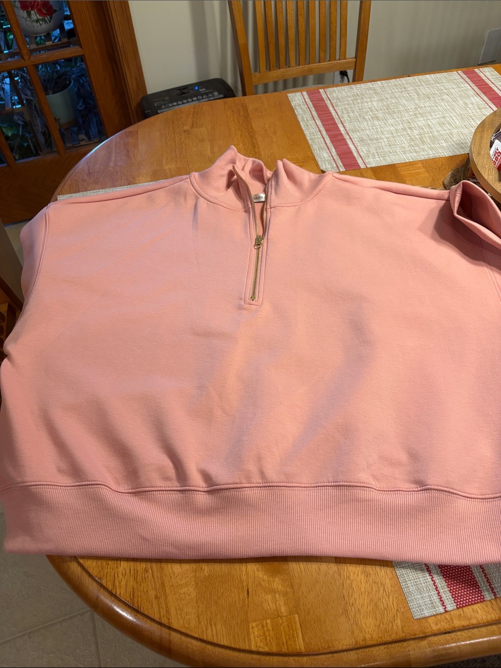 Zenana Outfitters Blush Pink Half-Zip Pullover